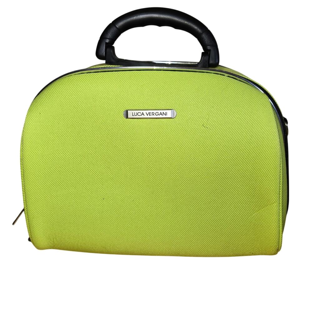 Neon Green Luca Vergani Makeup Case with top Handle